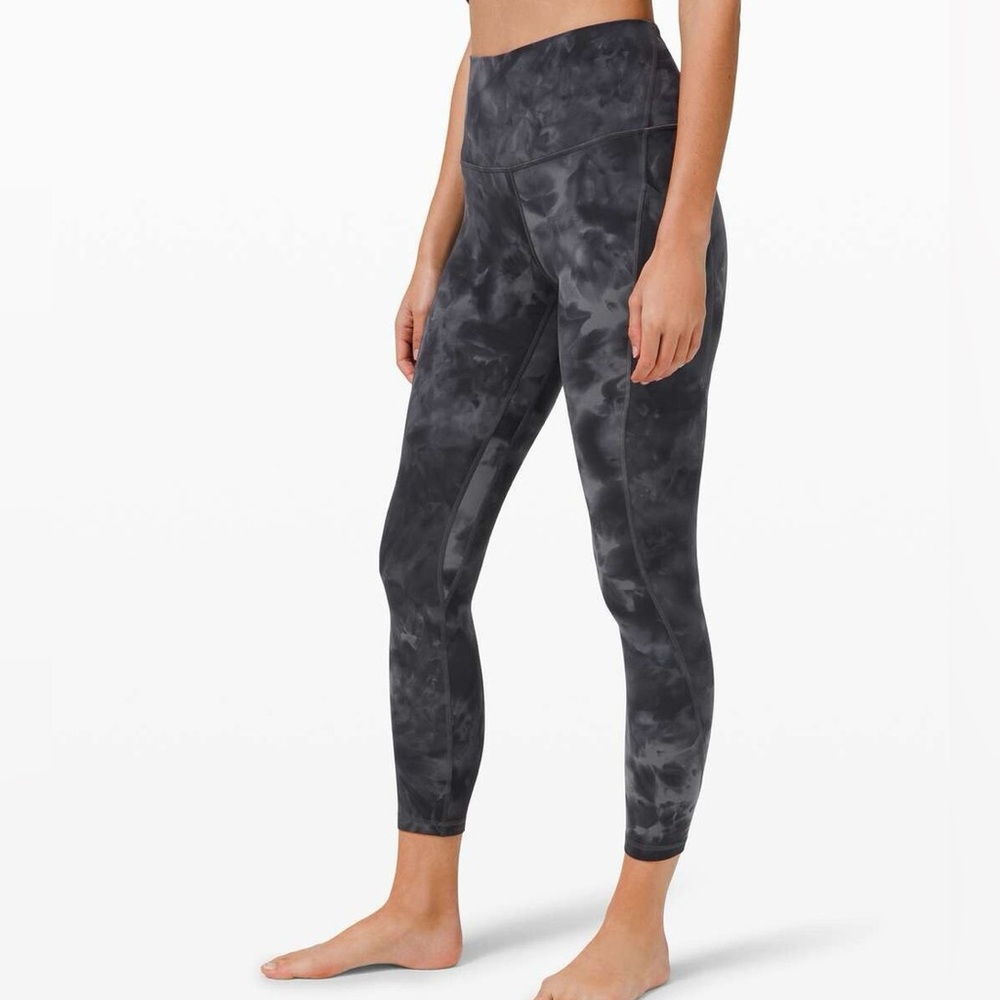 Lululemon Athletica Charcoal Tie-Dye Leggings